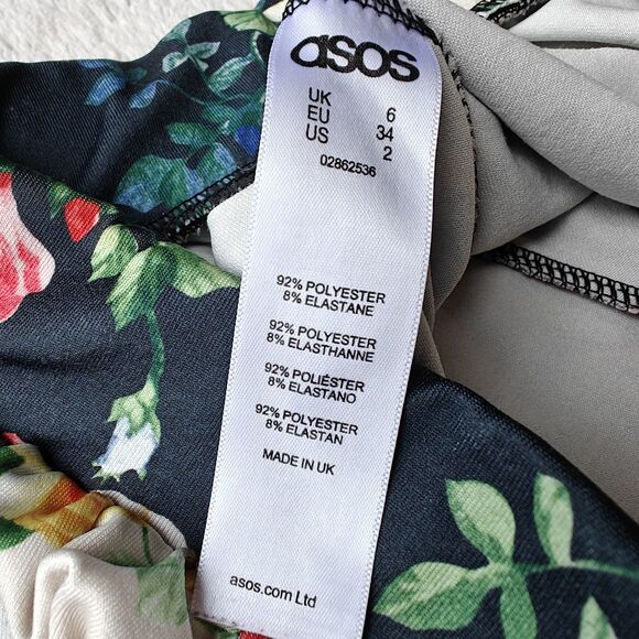 ASOS Pull On Shorts Women's 2 Floral Spring Summer Mini - Picture 3 of 6